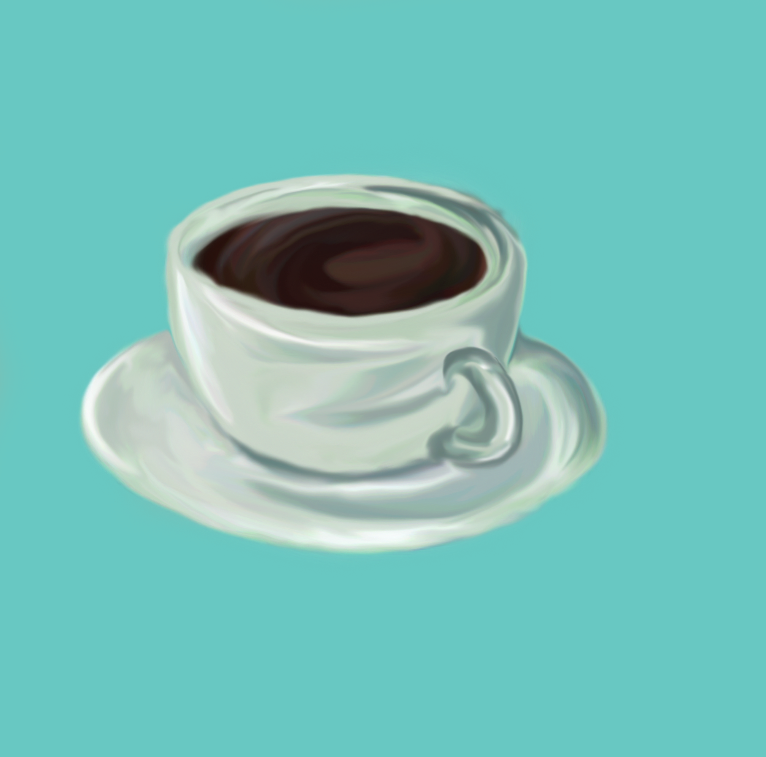 coffee in teal cup
